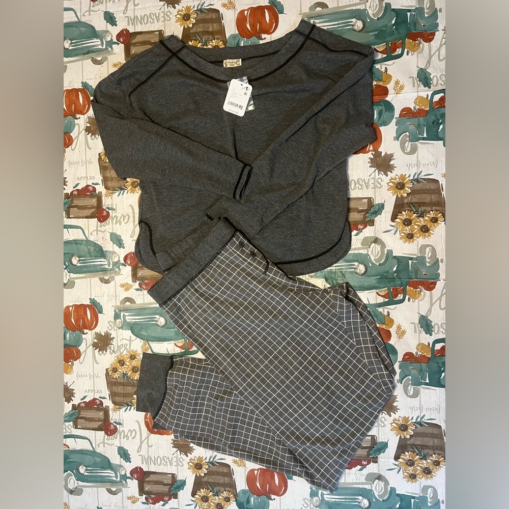 Free People Intimately Chill Evening Set grey pajamas